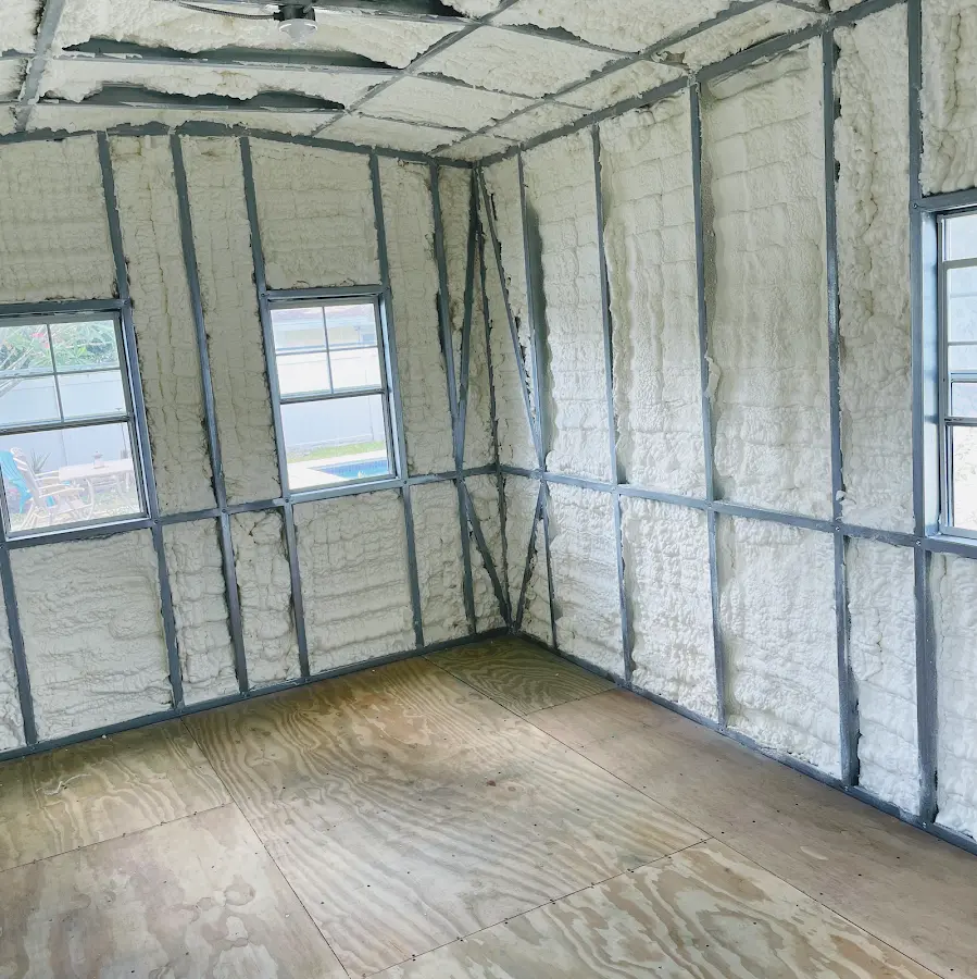 Closed-cell spray foam insulation applied to wall cavities in a residential project in Phoenix